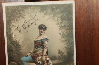Victorian Trade Card 1880 ' s Old Judge Cigarettes Dancer Woman 2