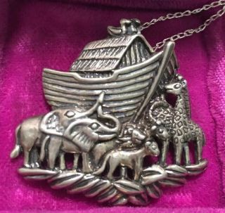 Vintage Jewellery Sterling Silver ‘kabana’ Noah’s Ark Animal Pendant