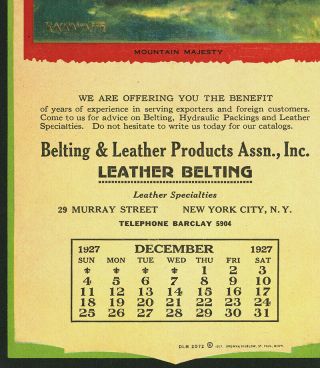 Scarce 1927 Brown & Bigelow Company Archives R.  Atkinson Fox Mailing Calendar 2