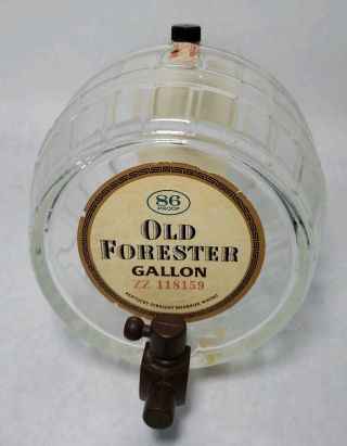 Vintage Old Forester Gallon Glass Barrel Bottle Decanter