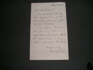 White House Personal Hand Written Letters Sanford Fox To President Eisenhower