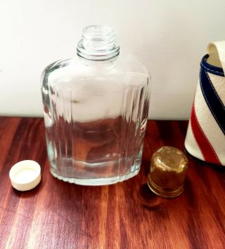Antique Glass Whiskey Flask Gentleman 