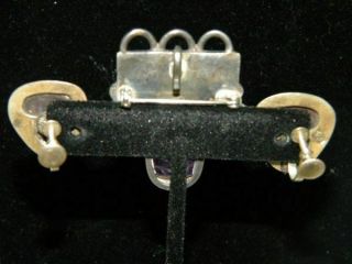 Vtg Taxco Sterling Silver Pin/Pendant & Earrings Los Ballesteros Amethyst 2