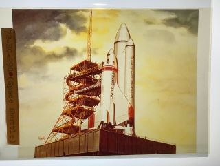 Space Shuttle / Nasa 4x5 Color Transparency - 1972 Art Concept