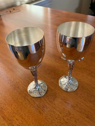 Vintage Godinger Silver Plated Altar / Wine / Goblets / Chalices