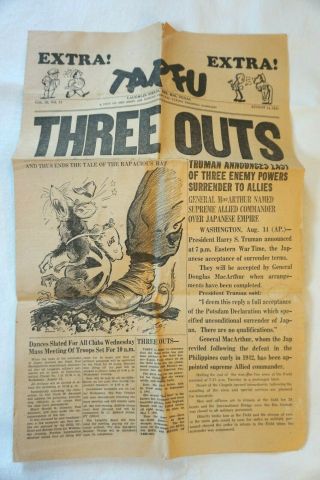 1945 Wwii Base Newspaper Laughlin Field Del Rio Texas Tx Tarfu Surrender