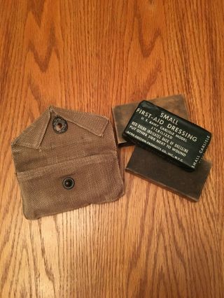 Ww2 Us Army First Aid Pouch Acme Co 1942 Carlisle Dressing Packet