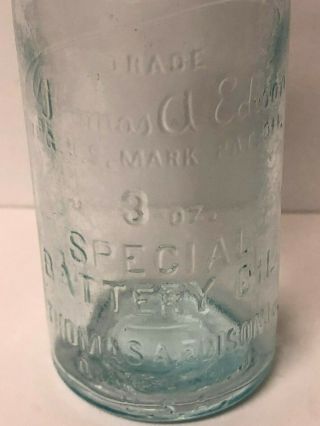Vintage Thomas Edison Special Battery Oil Bottle Orange NJ 3