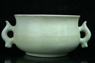 Dec083 Chinese Celadon Porcelain Incense Burner Double Ear