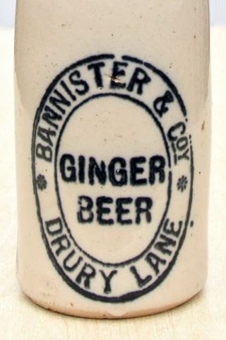 Vintage 1900s Bannister & Co Drury Lane London Stone Ginger Beer Bottle