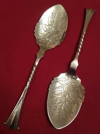 Antique Victorian Silver Plated Jam Spoons By Atkin Bros.  C.  1880’s