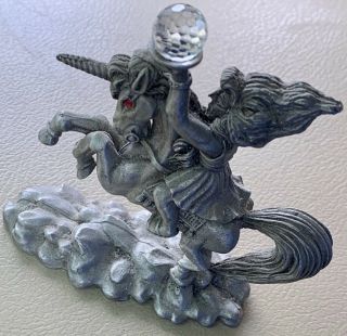 Spoontiques Pewter Unicorn With Aurora Cut Crystal Gem / Bowl