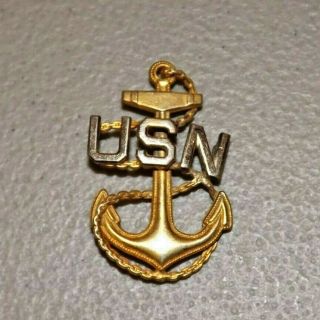 Vintage Usn U.  S.  Navy Anchor Pin