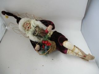 Vintage Lynn West Amaranth Santa Fairy Fairie Burgandy