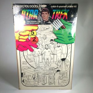 Vintage 1976 Star Trek The Series Adult Coloring Posters (two) Scarce
