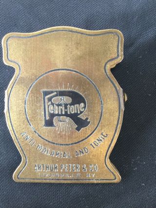 Febri - Tone Arthur Peter Co Louisville Ky Brass Advertising Paper Clip