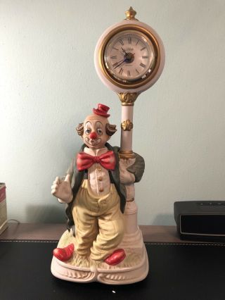 Melody In Motion Clock Post Clown Porcelain Clock Moves And Sings