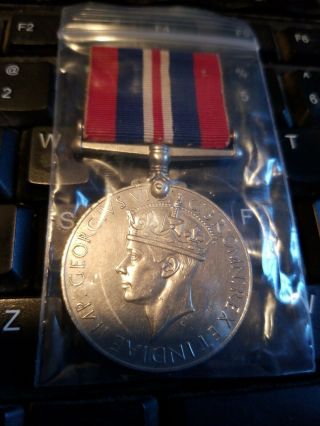 British Military Medal Ww2 George Vi 1939 - 1945 War Medal With Ribbon - - See Store