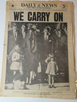 John John Salutes John F Kennedy York Daily News 1963 Newspaper