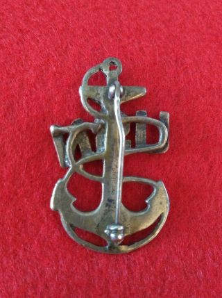 Vintage US Navy Anchor Pin Sterling Silver 3