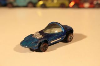 Vintage Redline Hotwheels 1967 Silhouette Mattel Toy Car Blue 1