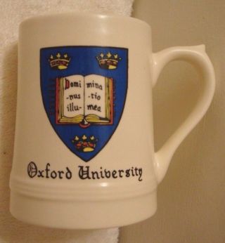 Oxford University Beer Stein Mug W/ Oxford Coat Of Arm 12 Oz Made In England