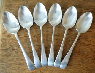 Lovely Vintage 1930 - 50s Matching Set Of 6 Sheffield Silver Plated Dessert Spoons