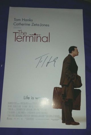 Autograph The Terminal Tom Hanks Signed A3 Mini Poster 12 " X 17 "