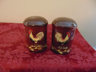Large Ceramic Rooster Chicken Salt And Pepper Shakers