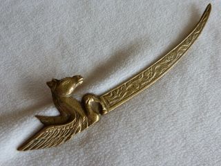 Vintage Brass Letter Opener Mythical Pegasus Winged Divine Horse