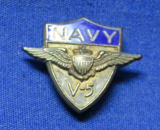 Wwii Sterling Navy Naval Aviator Pilot V - 5 Wings Badge By B.  B.  Co.