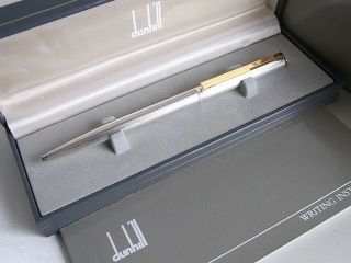 Dunhill Gemline Ball Point Pen Silver Plated Barley Gt
