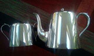 F C & Co Teapot Hot Water Pot And Sugar Bowl Silver Plate Plated 2 Pints