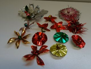 Vintage Retro Foil And Mercury Glass Christmas Decorations / Ornaments X 13