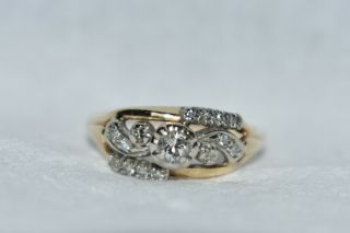 14k Yellow Gold Diamond Engagement Ring Vintage