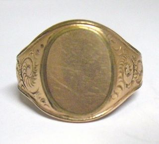 Victorian 14k Gold Shell Signet Ring Size 10.  25 5.  5 Grams Syboll