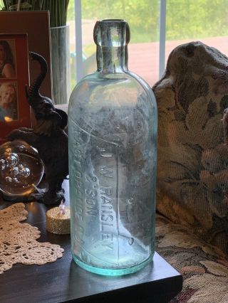 Vintage J W Ransley & Son East Orange Nj Blop Top Bottle