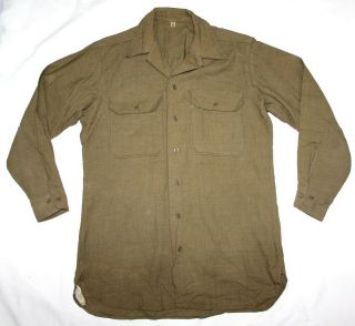 Wwii 1943 Dated Mustard Color Wool Combat Field Shirt