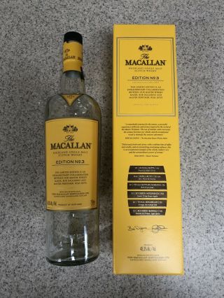 Macallan Edition No 3 Highland Single Malt Scotch Whisky Bottle & Box Limited