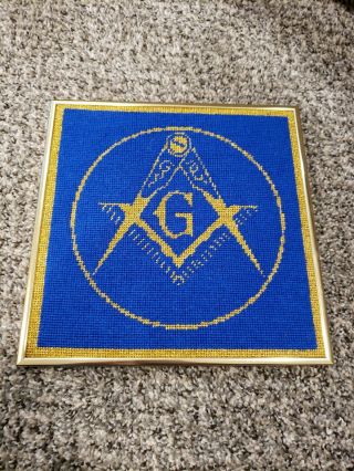 Vintage Masonic Wall Art Carpet Tile Freemason