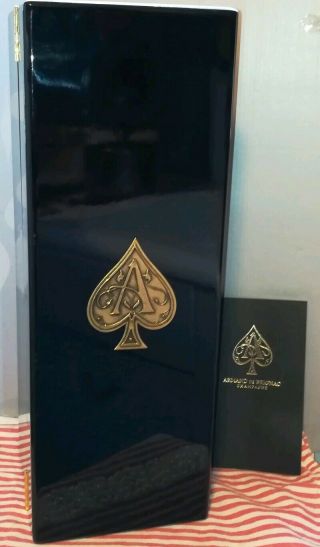 Armand De Brignac Ace Of Spades Champagne Empty Box Case With Signature Booklet