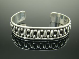 Vintage Taxco Mexico Sterling Silver Cuff Bracelet