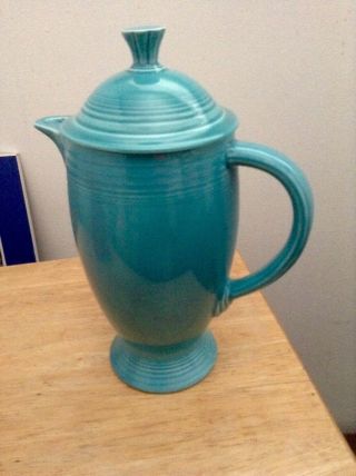 Fiesta Ware Vintage Coffee Pot,  64 Oz Jug,  Turquoise Teal,