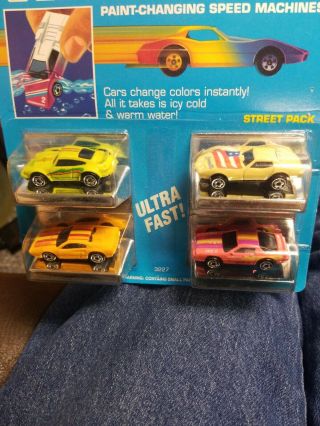 1988 Mattel Hot Wheels Micro Color Racers - Camaro,  Porsche,  Corvette,  Ferrari