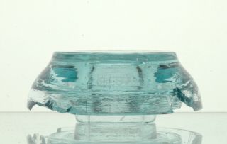 SCARCE CD 26 ICE AQUA NO EMBOSSING GLASS BATTERY REST INSULATOR 3