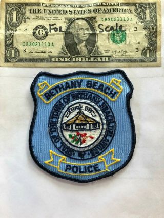 Rarer Bethany Beach Delaware Police Patch Un - Sewn In Great Shape
