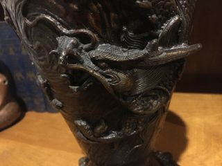 Magnificent Meiji Japanese Bronze Dragon Vase - Incredible Masterpiece C.  1890