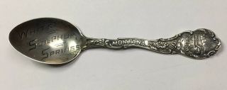 White Sulphur Springs Montana Sterling Silver Souvenir Spoon - Shepard Mfg Co
