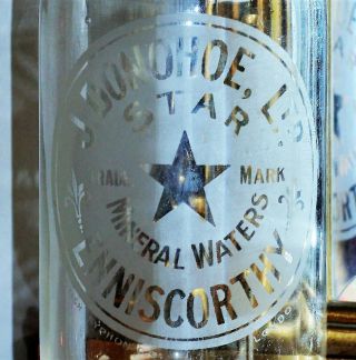 Vintage Donohoe Wexford Irish Soda Syphon Siphon Glass Bottle Pub Advertising