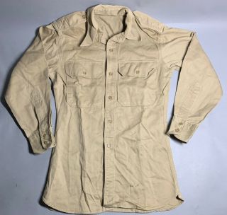 Vintage Post Wwii Military Uniform U.  S.  Army Long Sleeve Khaki Cotton Shirt Sm